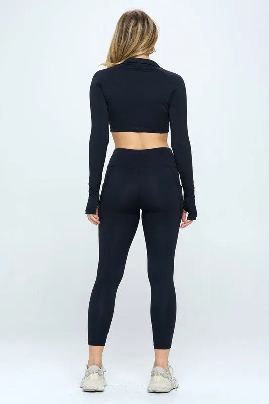 TEEK - Long Sleeve Activewear Set Top and Leggings