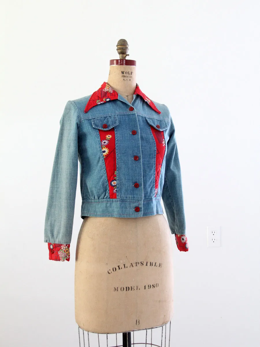 vintage 70s patchwork denim jacket