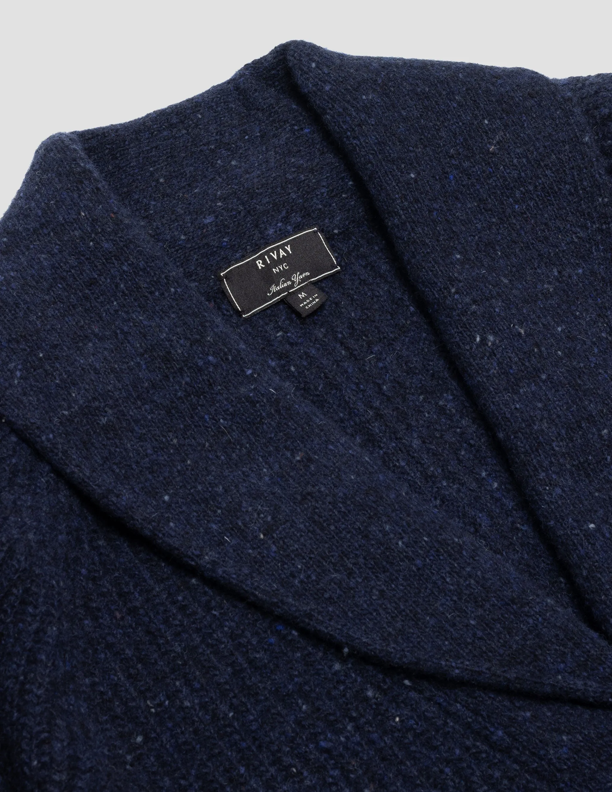 Winslow Donegal Shawl Cardigan in Navy