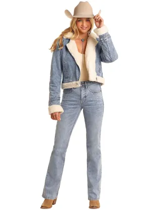 Women's Rock & Roll Sherpa Lined Denim Jacket